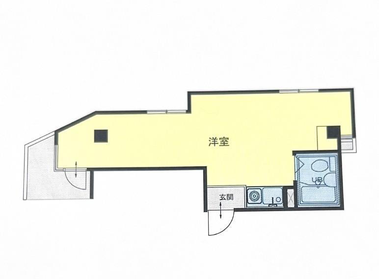 寺田アートビル(ワンルーム/4階)の間取り写真