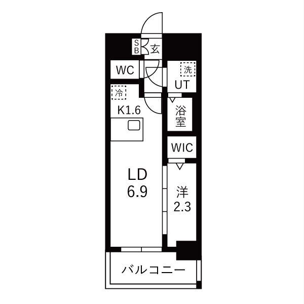 メイクスアート名古屋城西(1LDK/7階)の間取り写真
