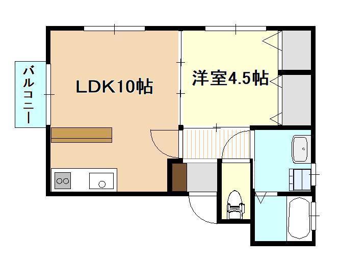 ドマーニ関屋(1LDK/2階)の間取り写真