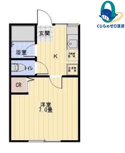 シテイハイム エクセル(1K/1階)の間取り写真