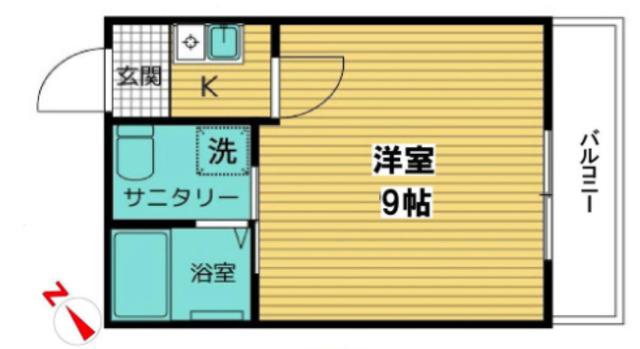 メゾンブランシュ(1K/1階)の間取り写真