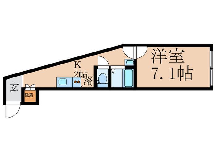 SOLASIARESIDENCE上板橋(1K/2階)の間取り写真