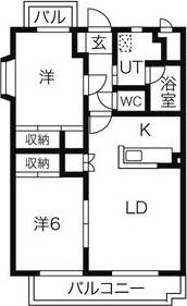 セラヴィ(2LDK/2階)の間取り写真