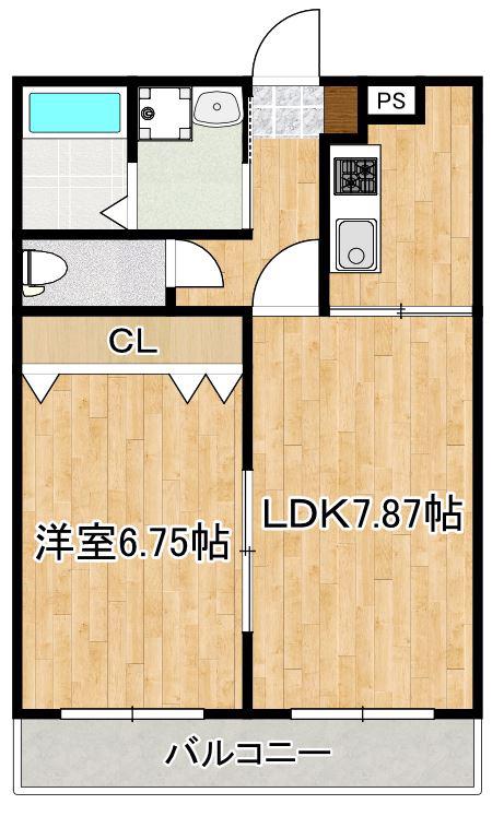 トゥルース(1LDK/3階)の間取り写真