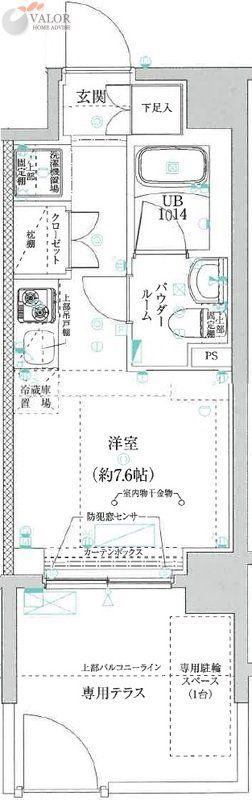 クラリッサ横浜アレッタ(ワンルーム/1階)の間取り写真