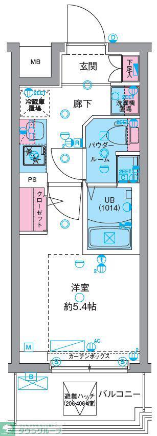 GENOVIA天王台(1K/3階)の間取り写真