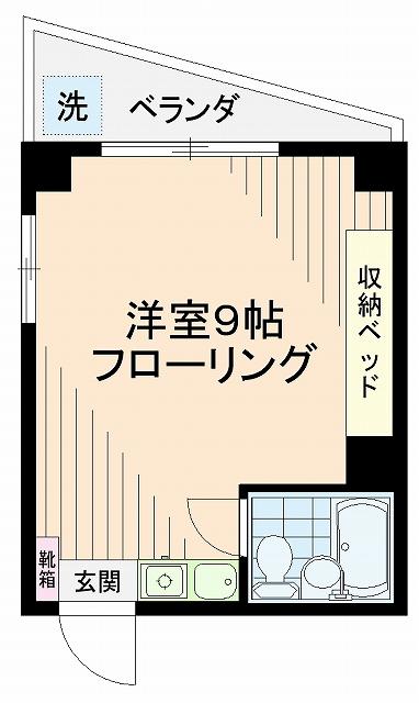 ウイリアムヒルズ桜上水(ワンルーム/4階)の間取り写真