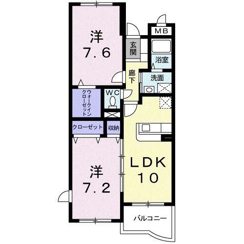 エクセレント・ハイツ 大崎(2LDK/3階)の間取り写真