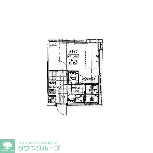 PASEO西新宿五丁目I(1K/2階)の間取り写真