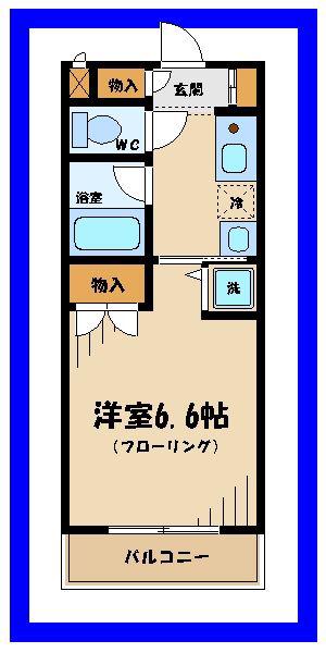 フレアーN(1K/2階)の間取り写真