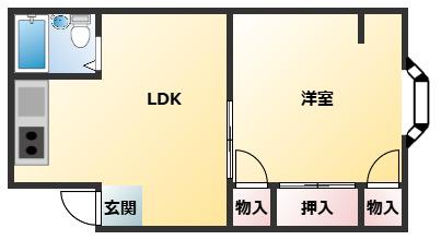 アメニティハウスサンライズ(1LDK/2階)の間取り写真