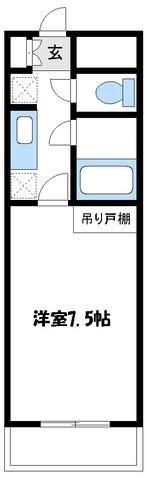 スクエアKII(1K/2階)の間取り写真