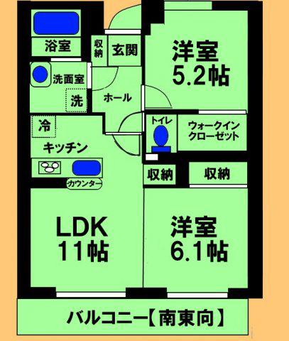 ベルソラーナ(2LDK/1階)の間取り写真