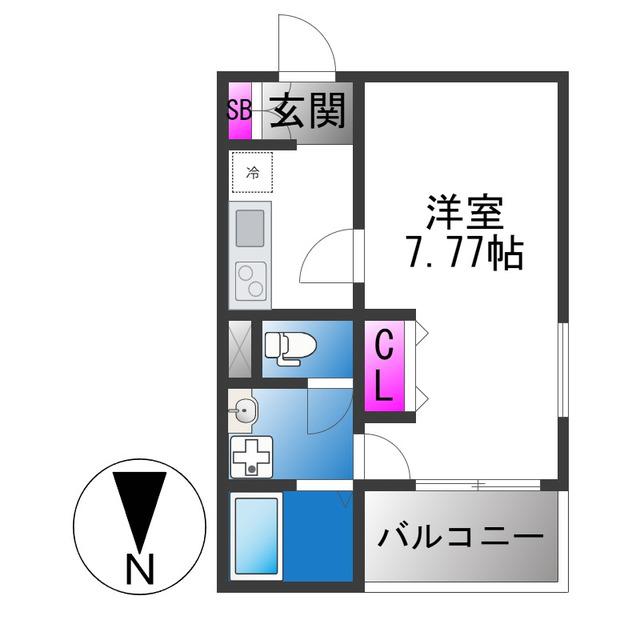 FSTYLE東大阪吉松(1K/1階)の間取り写真