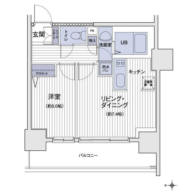 エスティメゾン大島 部屋番号1102(1LDK/11階)の間取り写真