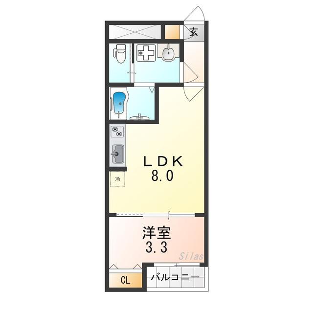 H-MAISON清水丘(1LDK/3階)の間取り写真