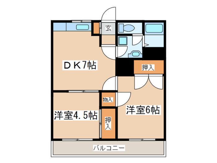 クライストマンション(2DK/3階)の間取り写真
