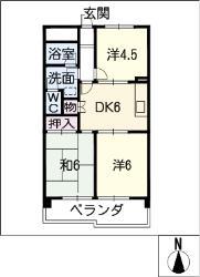 エクセル春日井(3DK/4階)の間取り写真