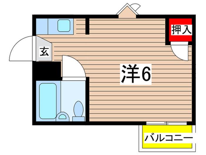 ファミール小林(ワンルーム/3階)の間取り写真