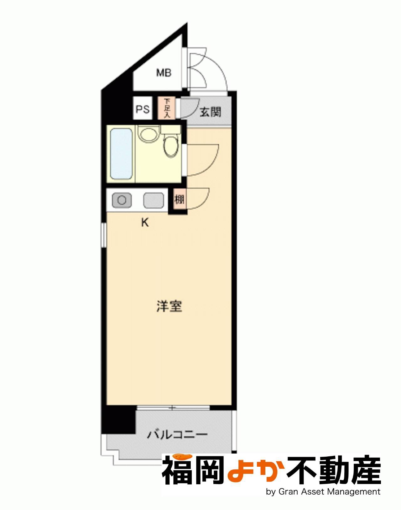 ロマネスク南薬院(ワンルーム/3階)の間取り写真