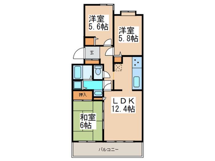 シェラ鷺沼(3LDK/3階)の間取り写真