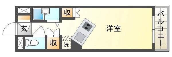 アルフィーネシマムラ(ワンルーム/2階)の間取り写真