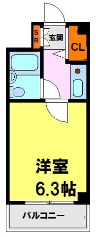 ハイム朝日(1K/1階)の間取り写真