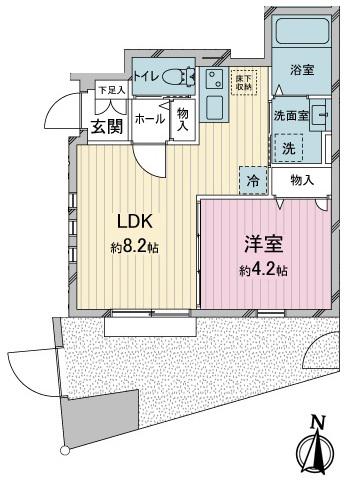 KLUGHEIT AKITSU (1LDK/1階)の間取り写真
