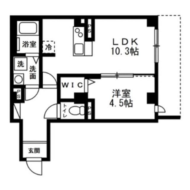 ディアコートあざみ野(1LDK/1階)の間取り写真