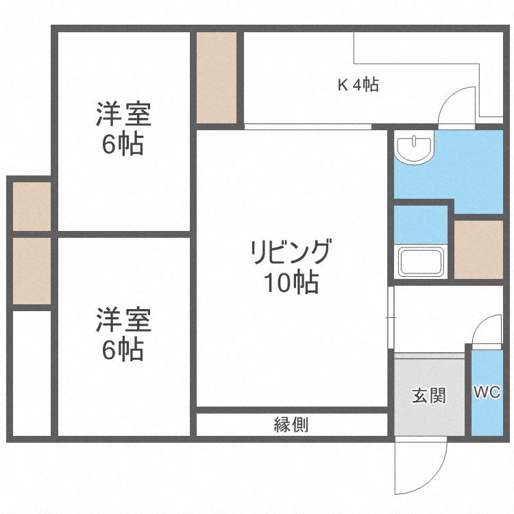 SORTE(2LDK/1階)の間取り写真
