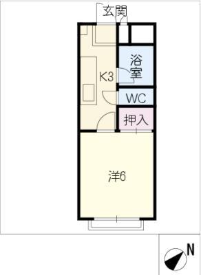 パラシオ アスール(1K/1階)の間取り写真