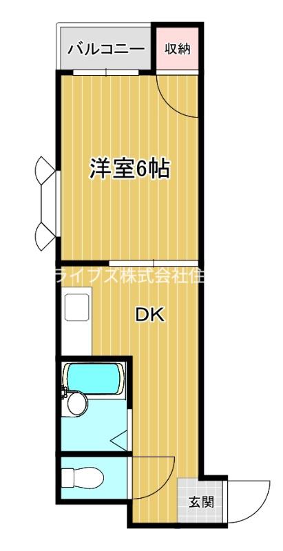 ツーステーションビー(1K/4階)の間取り写真