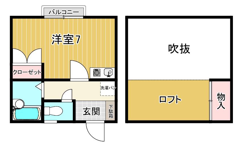 ベルトピア立町(ワンルーム/2階)の間取り写真