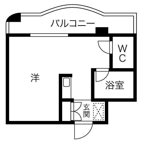 第2池場ハウス(ワンルーム/1階)の間取り写真