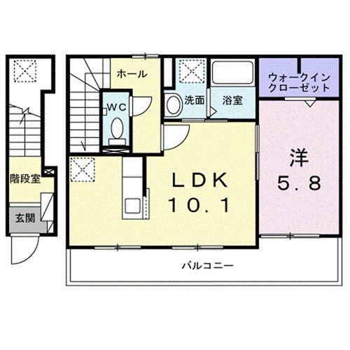 さくらガーデン(1LDK/2階)の間取り写真