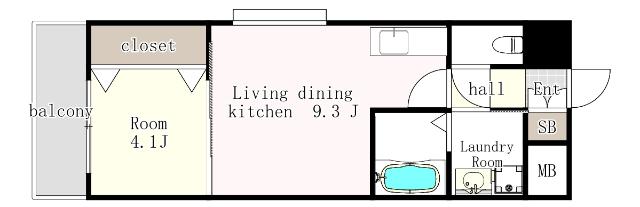 クレスティアフォーシーズン博多(1LDK/8階)の間取り写真