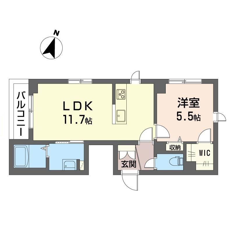 スウィール久が原(1LDK/1階)の間取り写真