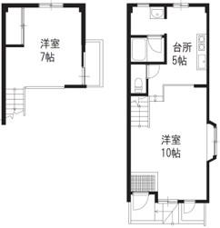 ありえす西長嶺(2K/1階)の間取り写真