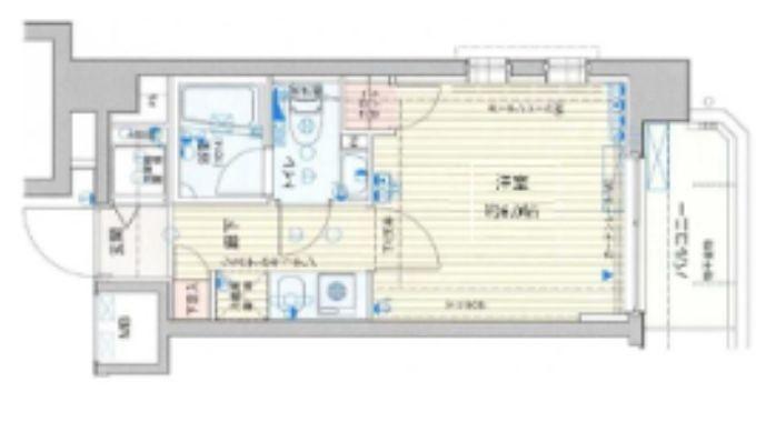 ソアブール池上(1K/7階)の間取り写真