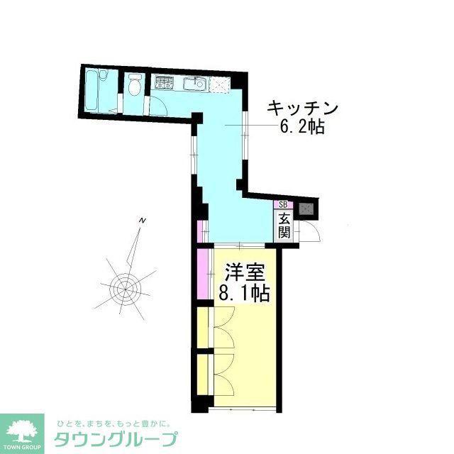 サン&フラワービル(1K/3階)の間取り写真