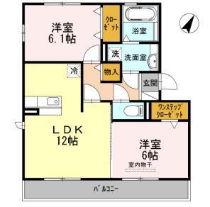 JR中央本線 高蔵寺駅 徒歩20分 3階建 築15年(2LDK/1階)の間取り写真