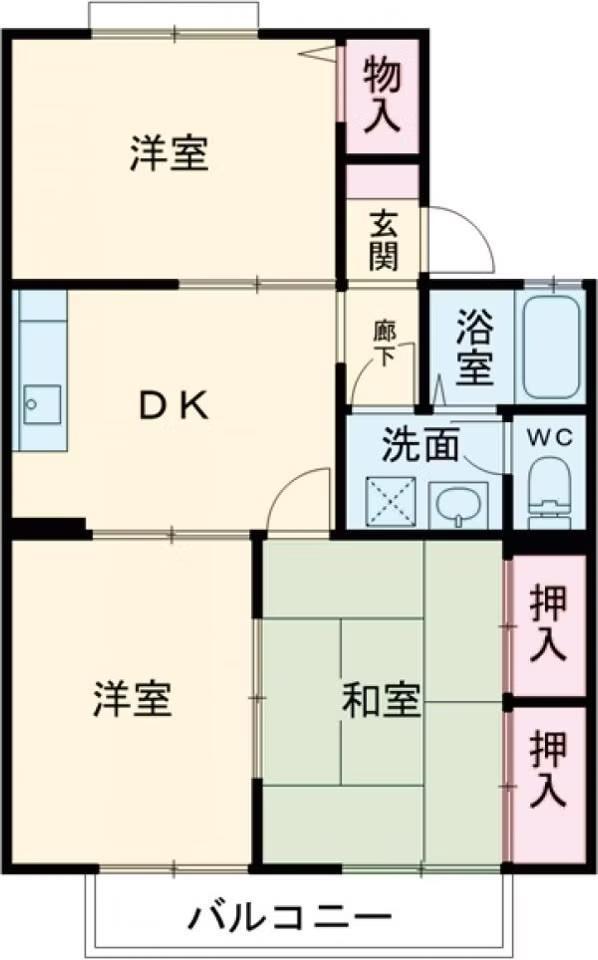 グランディール島田(3DK/1階)の間取り写真