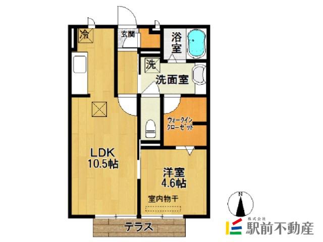 アビタシオン(1LDK/1階)の間取り写真
