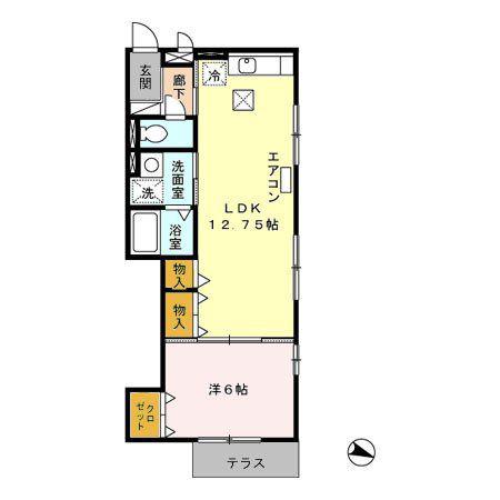 プレミール(1LDK/1階)の間取り写真