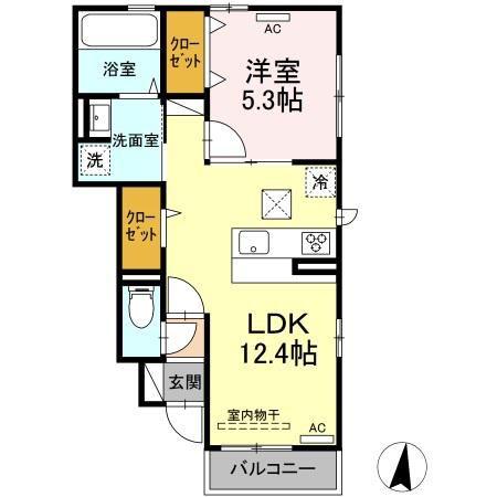 セジュール椿(1LDK/1階)の間取り写真