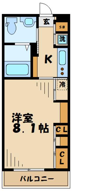 リブリ・クヴェレ(1K/2階)の間取り写真
