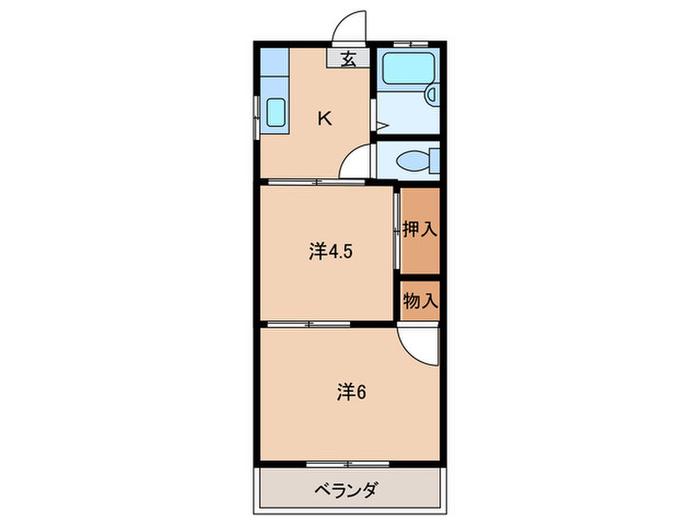 高田コーポ(2K/2階)の間取り写真