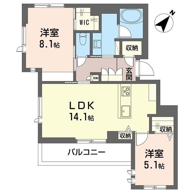 プリムローズハウス(2LDK/3階)の間取り写真