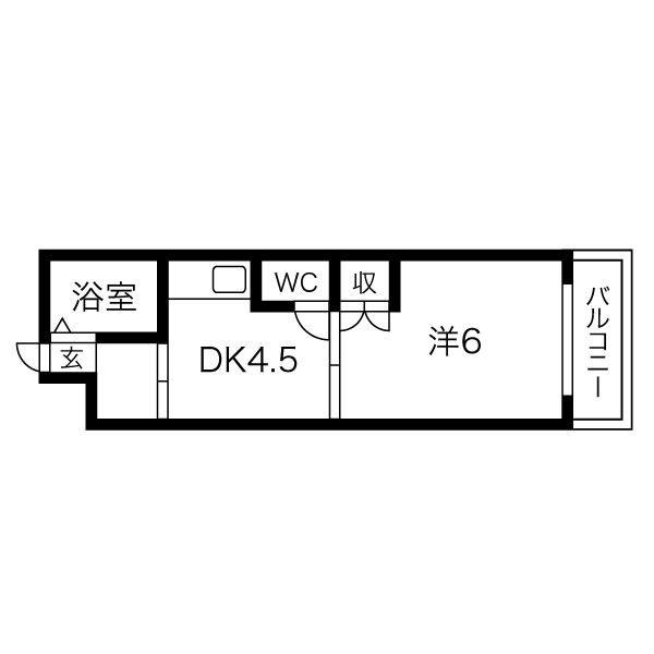 イナホハイツ(1DK/3階)の間取り写真
