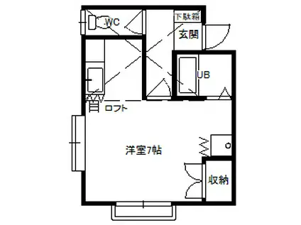 Aハイツ(1K/1階)の間取り写真